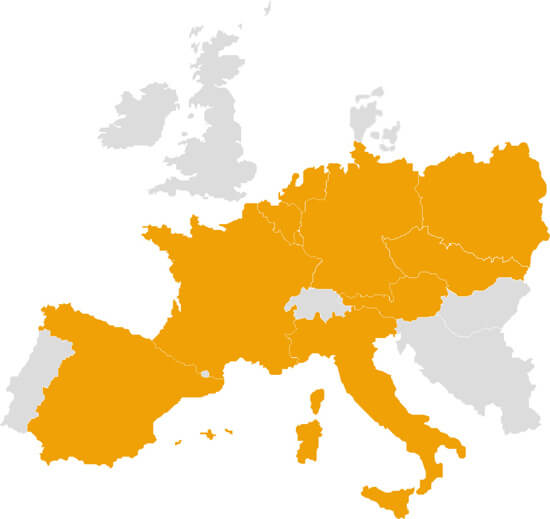 Carte des pays livrés par Klac